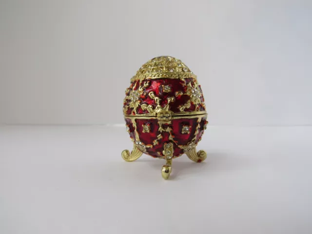 Egg Collectible Enamel Keepsake Hinged Trinket Box