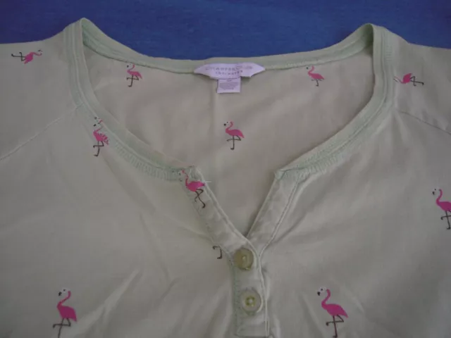  Charter Club Initmates Lt Green W Flamingo Cotton Sleeveless Pajama Set Size M  3