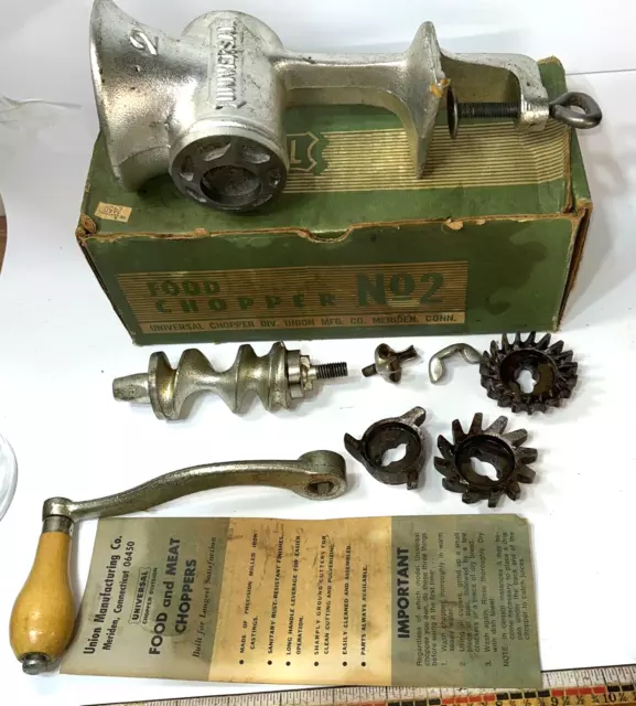 Universal NO. 2 Vintage Food Chopper & Grinder With Original Box Complete