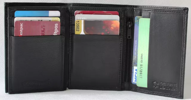 RFID Security lined Full Grain Leather Trifold Wallet. Bargain Price.11005.