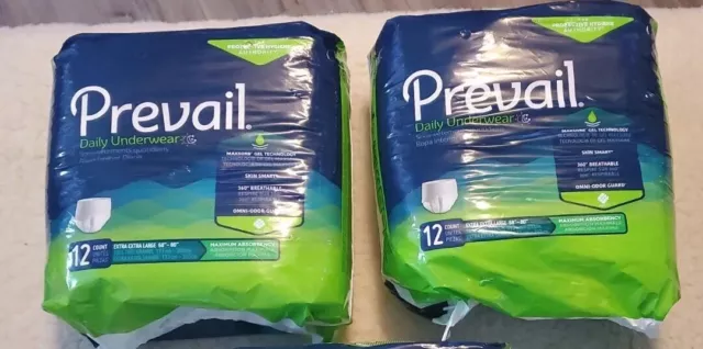 Prevail Extra Absorbency Adult Underwear Diaper Unisex 2X-Large, Xxl Case Of 24