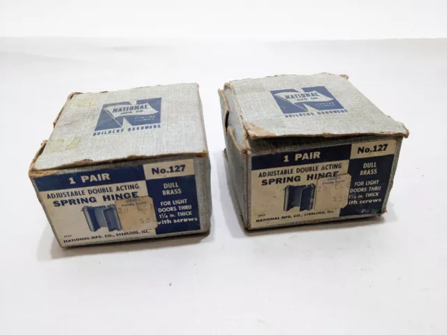2 Sets (4 Hinges) National Mfg. Co. Double Acting Spring Hinge MADE IN USA