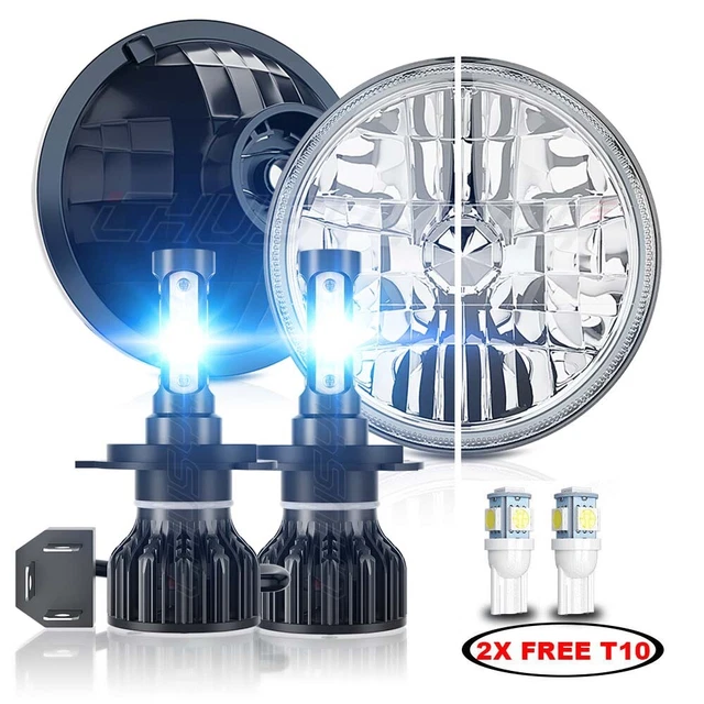 For Hummer H2 2003-2009 1 Pair DOT 7 inch Round LED Headlights High Low Beam