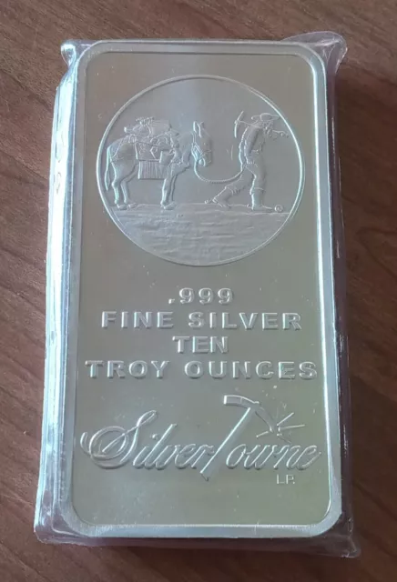 SilverTowne Prospector Design 10 Oz .999 Silver Bar