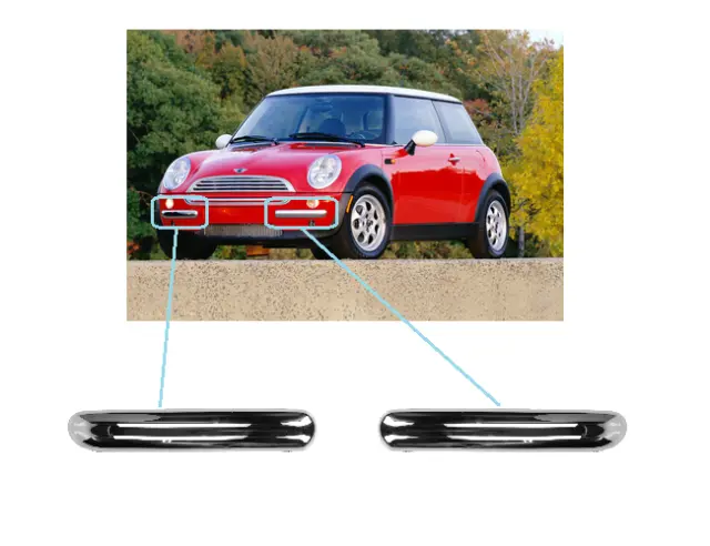For Mini One / Cooper R50/R52/R53  Front Bumper Chrome Trim Pair Set New L+R