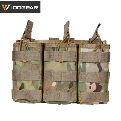 MAG IDOGEAR Tactical 5.56 .223 Mag Pouch MOLLE Modulaire Triple Ouvert Haut Hunting 