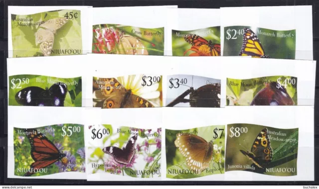 Tonga-Niuafo'ou 2012. Yvert 321-32 ungezähnter vollst. Satz ** MNH Schmetterling