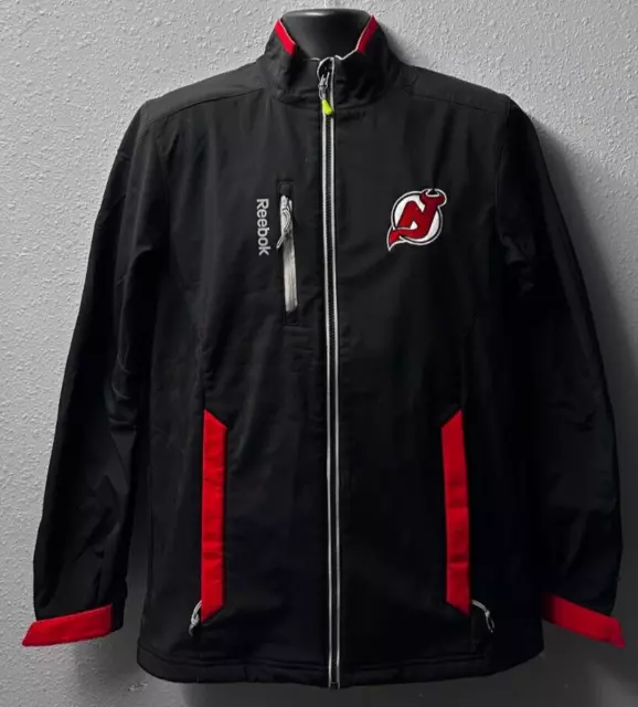 NHL New Jersey Devils Center Ice Reebok Zip Up Jacket Men's Sz: S  Black - Used