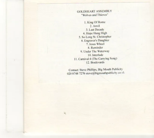 (EU183) Goldheart Assembly, Wolves & Thieves - DJ CD