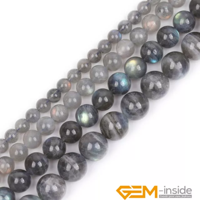 AAA Natural Rainbow Labradorite Gemstone Round Loose Beads For Jewelry Making UK