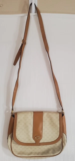 Vintage GUCCI Tan Signature Logo Leather Shoulder Bag Purse Vintage GUCCI Tan Signature Logo Leather Shoulder Bag Purse
