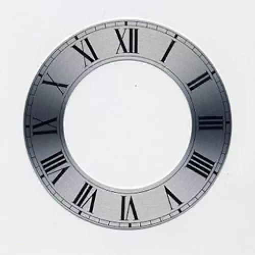 Spun Silver Replacement Clock Zone Dial 6 inches 152mm Roman Numeral - CZ16