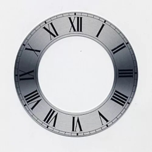 Spun Silver Replacement Clock Zone Dial 8 inches 202mm Roman Numeral - CZ18