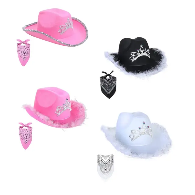 Western Style Cowboy Cowgirl Hat Sequin Party Favors Filles Carnaval