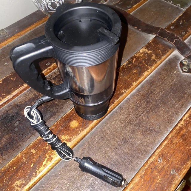 Car Electric Water Heater Mug Stainless Steel Travel Heated Coffee Kettle Cup 7
