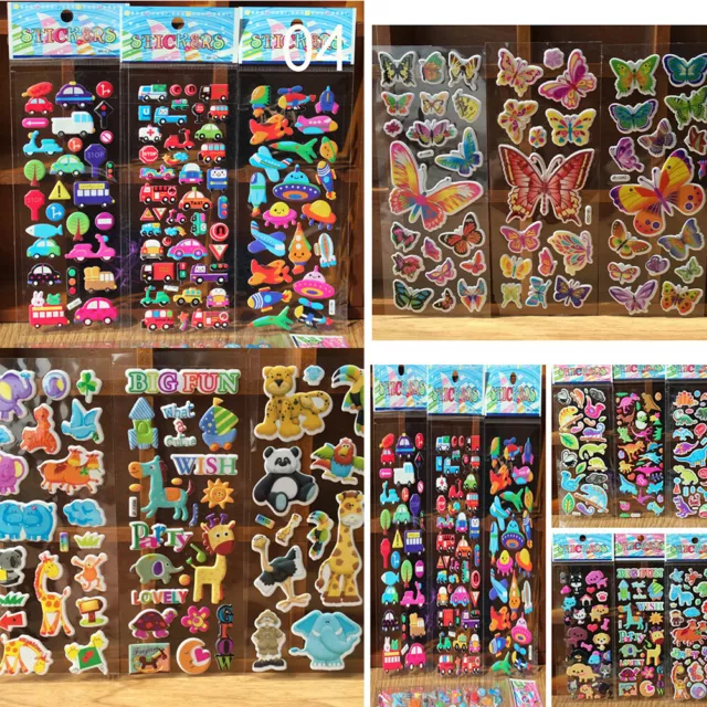 10pcs/Lot Bubble Stickers 3D Cartoon KIds ClassicToys Sticker School Reward RLAU