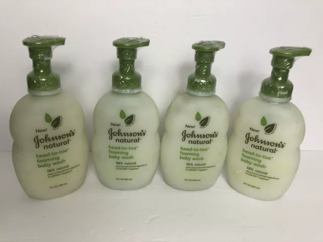 LOT 4 Johnson Natural Baby Head to Toe Foaming Wash Sealed Discontinued NOS HTF