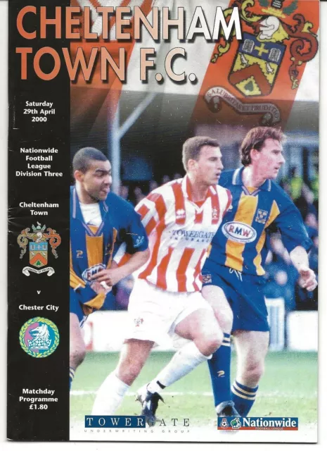 Football Programme>CHELTENHAM TOWN v CHESTER CITY Apr 2000