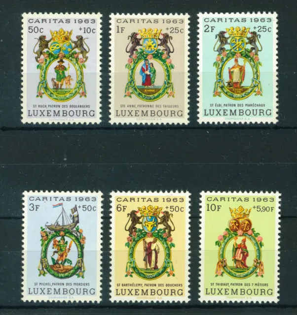 Luxembourg 1963 National Welfare Fund full set of stamps. MNH. Sg 734-739.