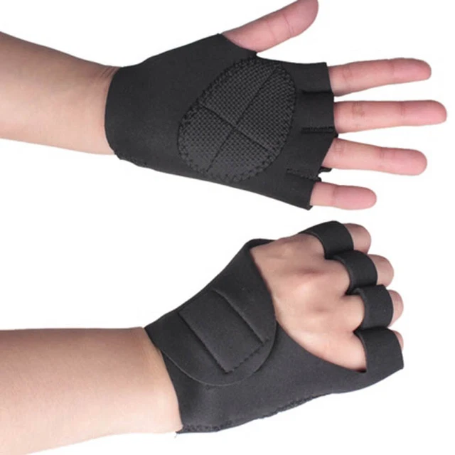 1Pair Neoprene Weight Lifting Training Glove Workout GYM Fingerless Gloves OK