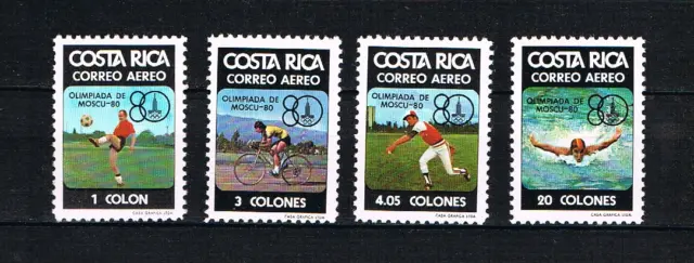 Costa Rica 1980 Satz 1065/68 Sport/Radrennen/Fussball postfrisch
