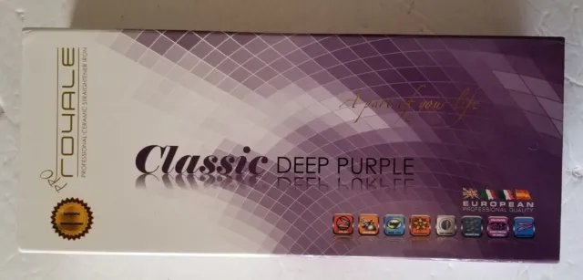 Royal Pro Classic Deep Purple Styler Negative Ion Ceramic Hair Flat Iron New