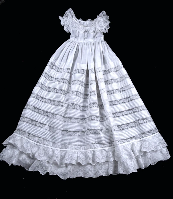 ROBE DE BAPTÊME ancienne, Dentelle de Valenciennes, Antique Christening