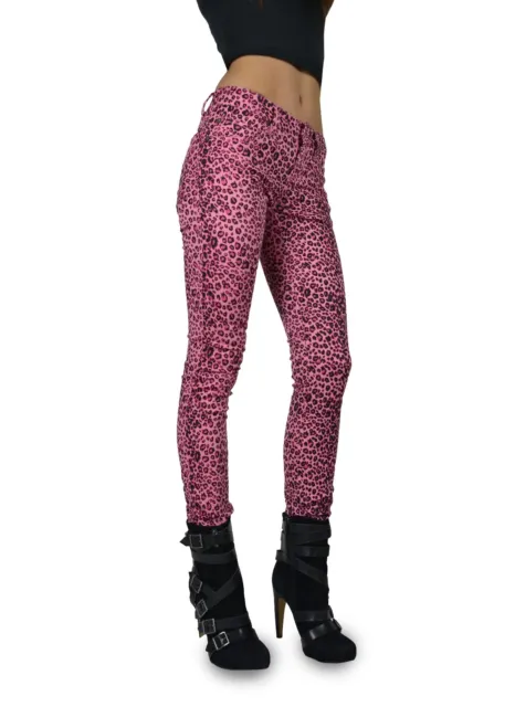 Tripp Emo Goth Rocker Pink Cheetah Cyber Punk Jean Pants Hippie Skinny Is6235P