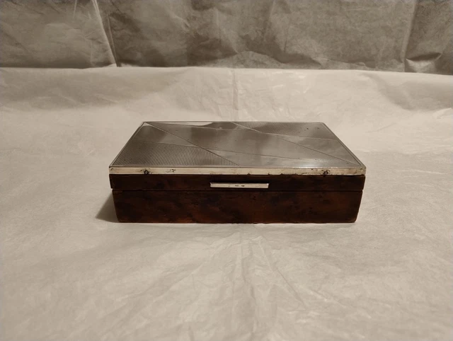 SCATOLA IN ARGENTO 800 e Legno Portasigarette EUR 63,00 - PicClick IT