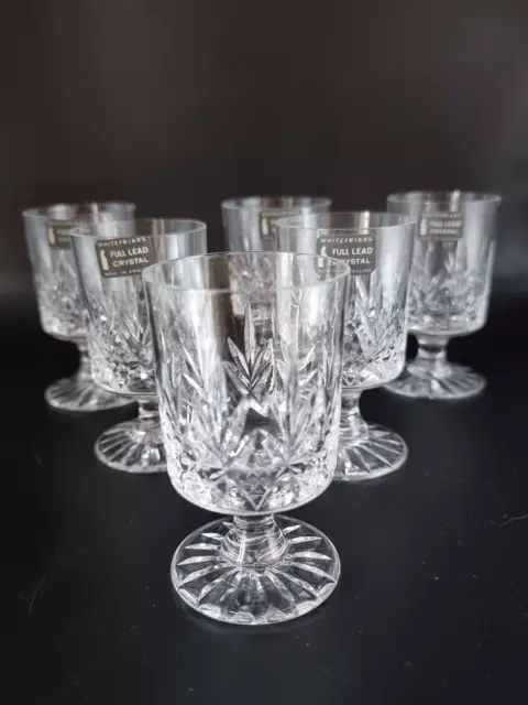 Vintage Whitefriars full lead crystal set of 6 wine glasses