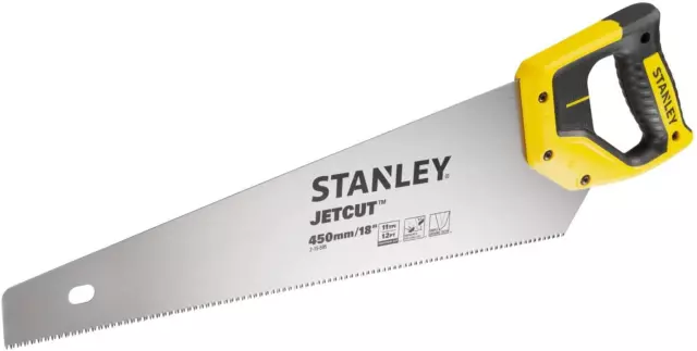 Stanley Scie Égoïne Jetcut Coupe Fine 450 Mm 11 Dents/ Pouce, Lame En Acier 3