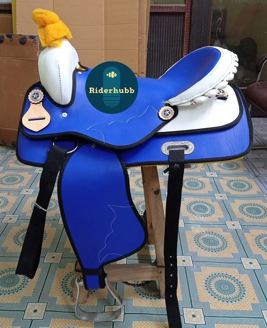 Selle de cheval de course de baril synthétique Western avec jeu de cale de...