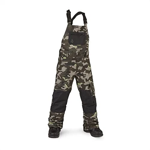 Volcom Youth Barkley Bib Overall Snowboard Pant Army Camo M