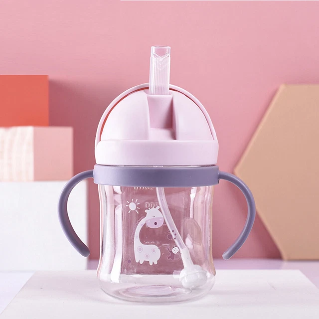 Tazas de aprendizaje mango botella de agua para niños taza de entrenamiento graduada taza para sorber