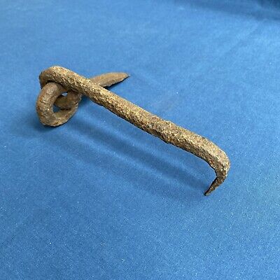 Antique Hand Forged Iron Barn Door Gate Hook Latch & Pin Hardware Reclaimed
