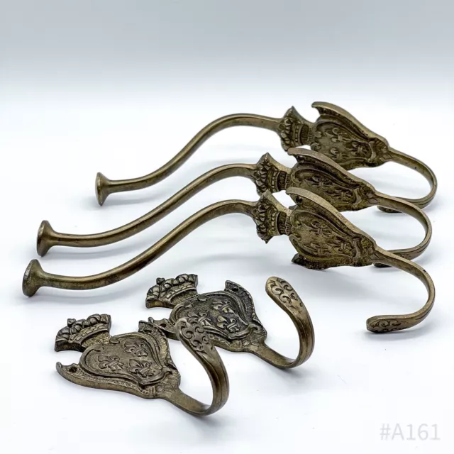 Art Nouveau Brass Coat Hooks Coat Hook Hat Hook 5 Piece Made IN Germany