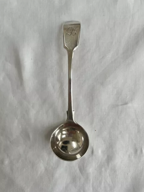 Lovely Antique Vintage Silver Plated Fiddleback Sauce Ladle Cutlery Initialed