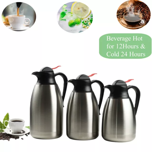Stainless Steel Vacuum Insulated Thermal Carafe Coffee Water Pitcher Leak-proof