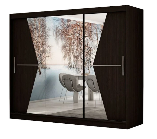 ARMOIRE DE CHAMBRE 2 portes avec miroirs coulissantes TOTO 250 Wenge