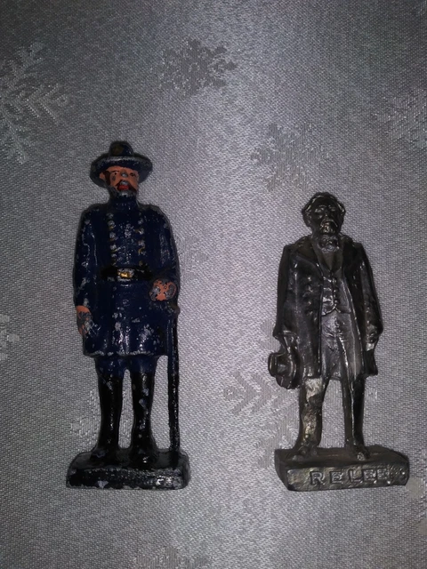Lot Of Two Civil War Metal Figurines: Generals Grant & Lee
