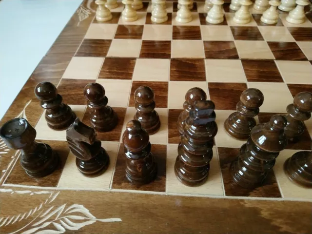 Juego de ajedrez de madera grande 20x20 pulgadas tablero de ajedrez pieza...