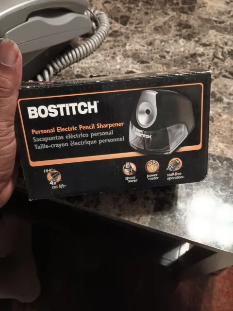 Bostitch Personal Electric PENCIL SHARPENER  ~ Black Space Saver ~ EPS-4