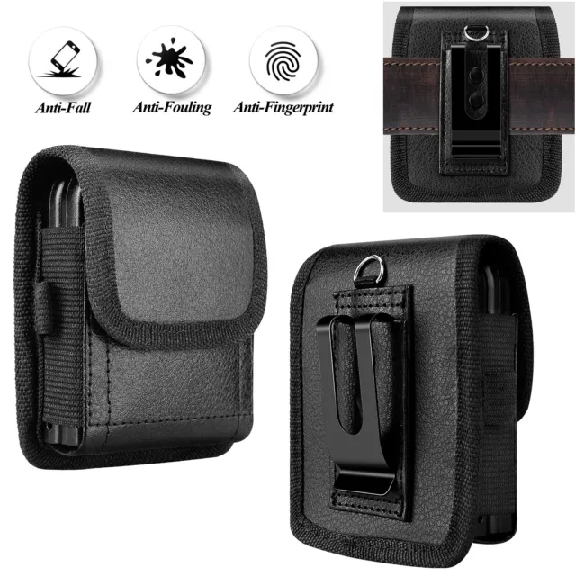 For Samsung Galaxy Z Flip 4/Flip 5 5G Case Leather Holster Belt Clip Pouch Cover