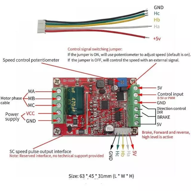 Carte contrôleur moteur sans balais fiable pour phase DC 122448VBLDC 660V 400W3