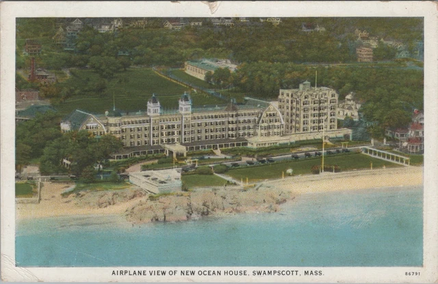 Airplane View Of New Ocean House Swampscott MA Posted White Border VTG Post Card