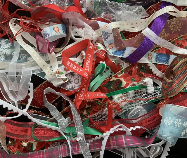 CHRISTMAS RIBBON BUNDLES 10m PACK GIFT WRAPPING WREATHS DECORATIONS CRAFTS