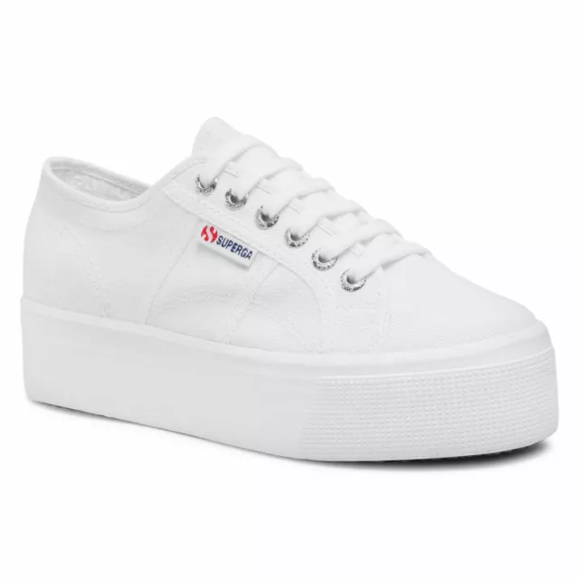 Scarpe Sneakers Zeppa Donna Superga 2790 Cotw S9111Lw Bianco Originale Pe 2021