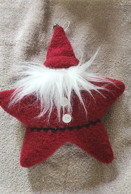 Vintage Woof & Poof Plush Star Santa Red Fleece Vintage Woof & Poof Plush Star Santa Red Fleece