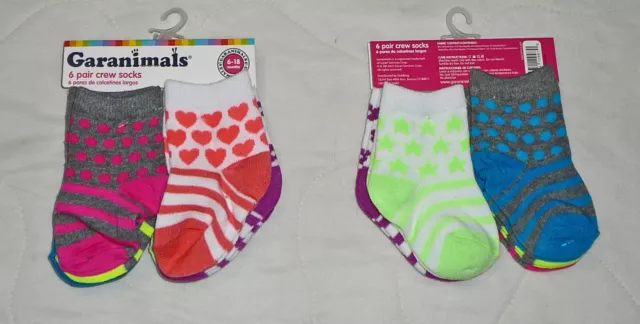 Lot Garanimal Crew Socks Print 6-18 months Girls Baby Kids Children Toddler