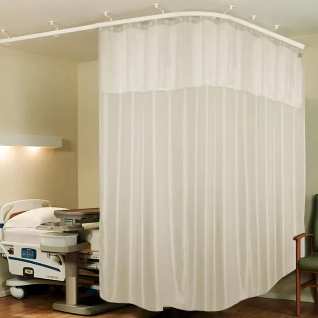 Hospital Curtain White Curtain Zig Zag ICU 2 Panel Partition Net, (12 W x 7 H)